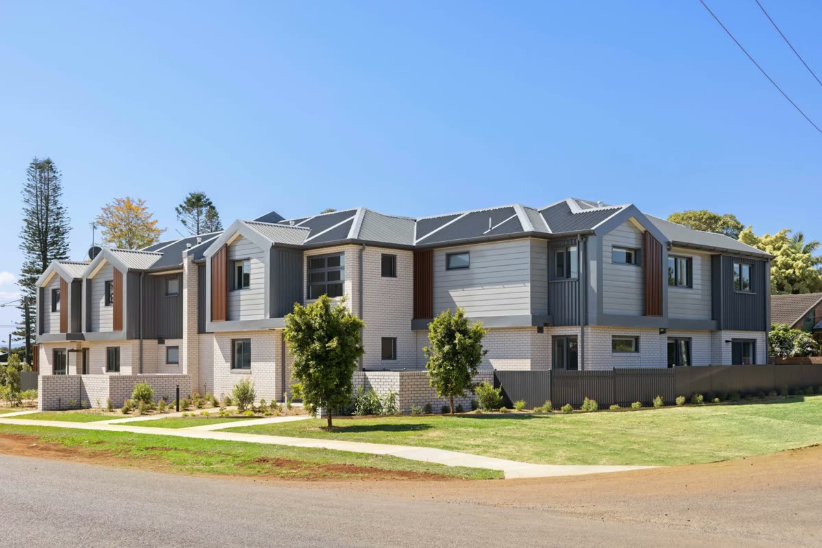 Landscaped grounds and street planting at a NSW Government housing development